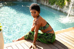 Load image into Gallery viewer, Lumière Palm Tree Long Halter Dress
