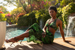 Load image into Gallery viewer, Lumière Palm Tree Long Halter Dress

