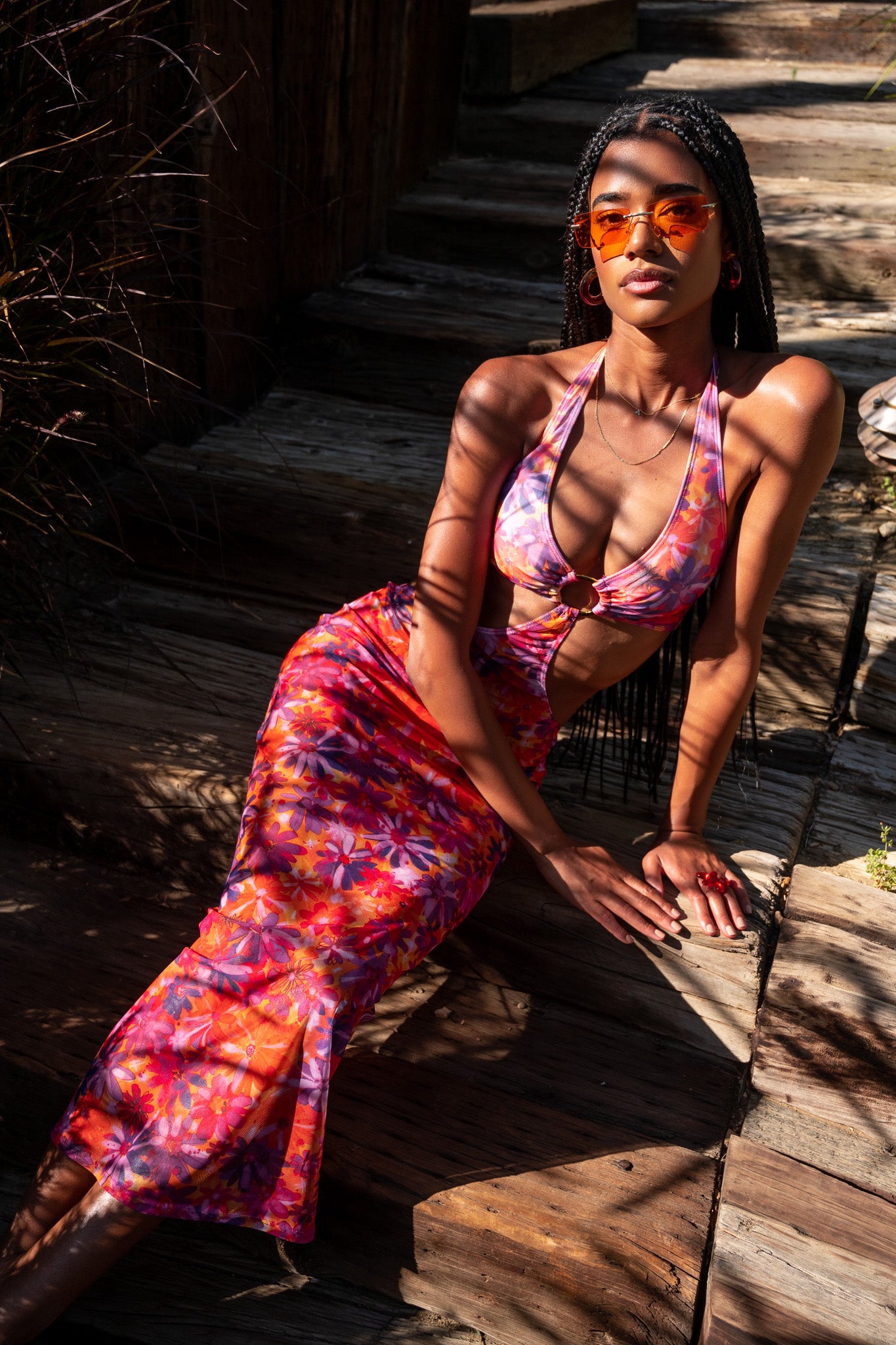 Flower Lumière Halter Dress