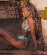 Load image into Gallery viewer, L&#39;Amour Blue and Yellow One Piece
